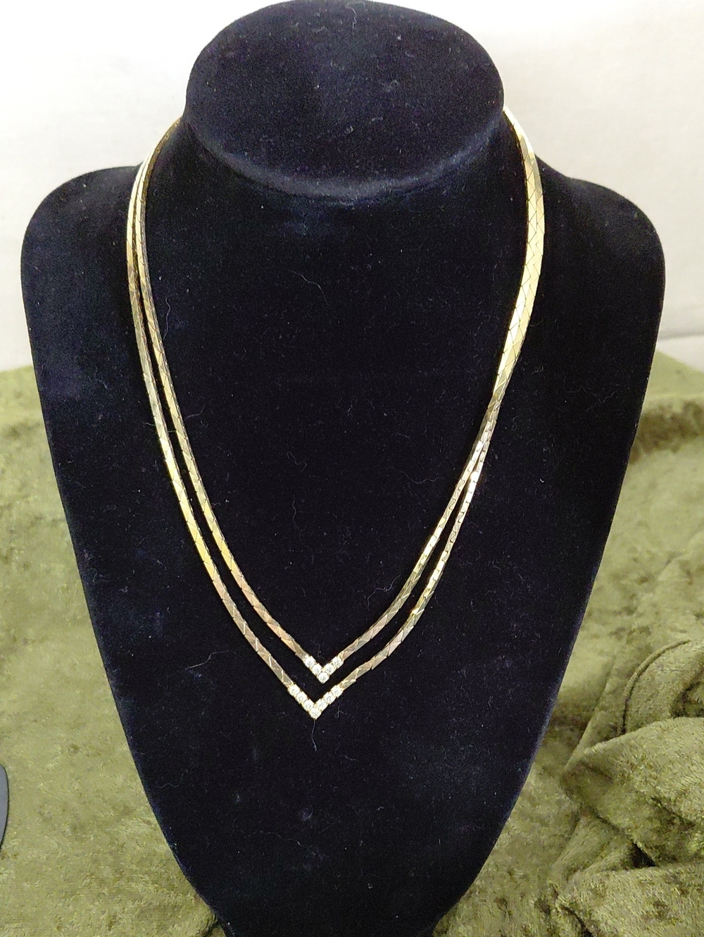 Gold Double V-Chain Necklace - Women Jewelry